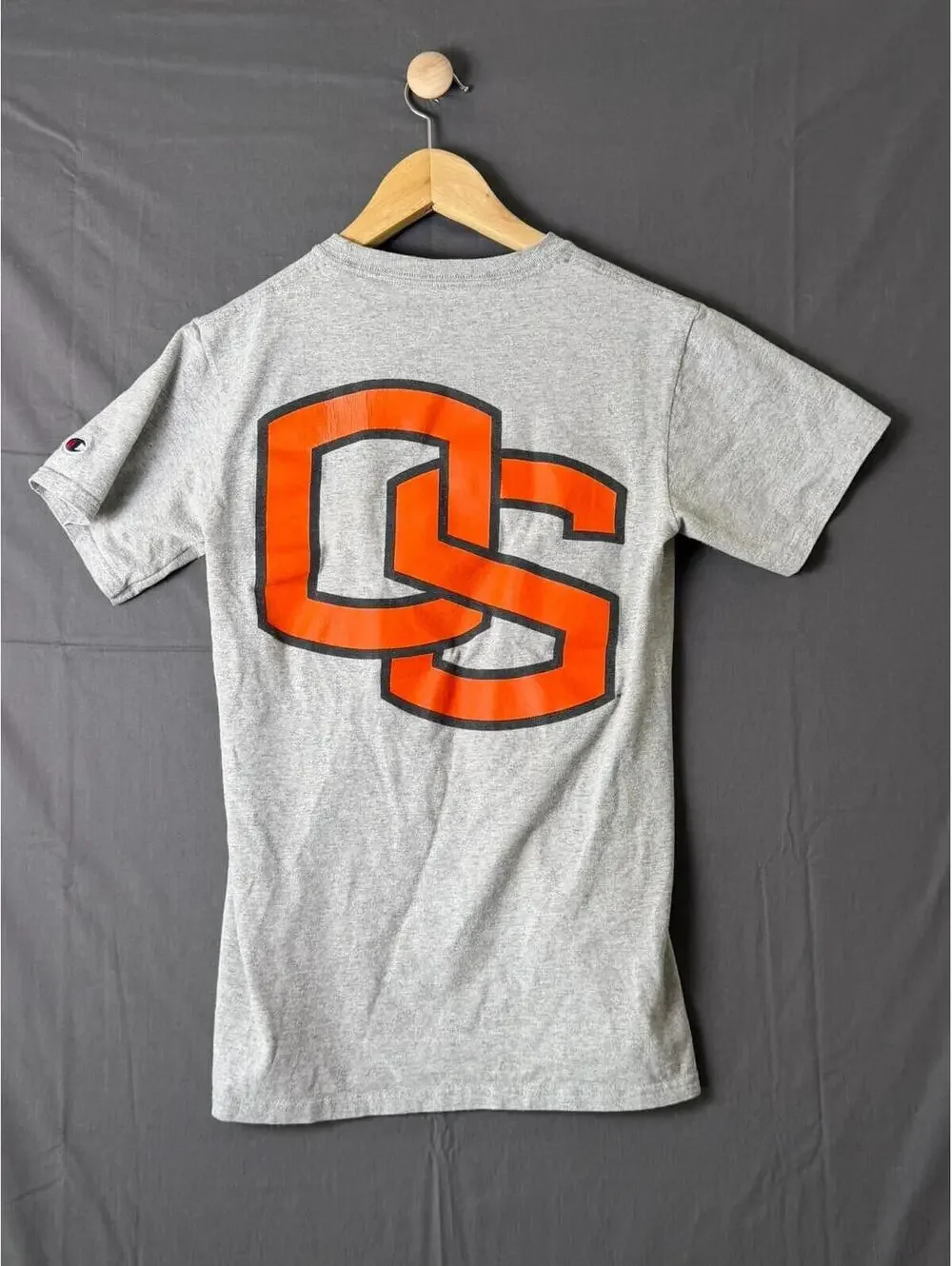 Champion Oregon State Beavers T Shirt Small Gray Heather Orange Big Logo NCAA - Picture 6 of 6